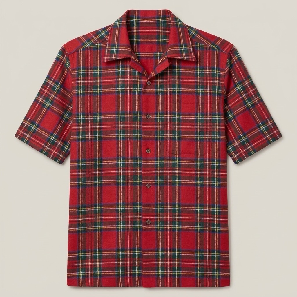 AI menswear photography India — checked shirt front view by Aarla Nextech