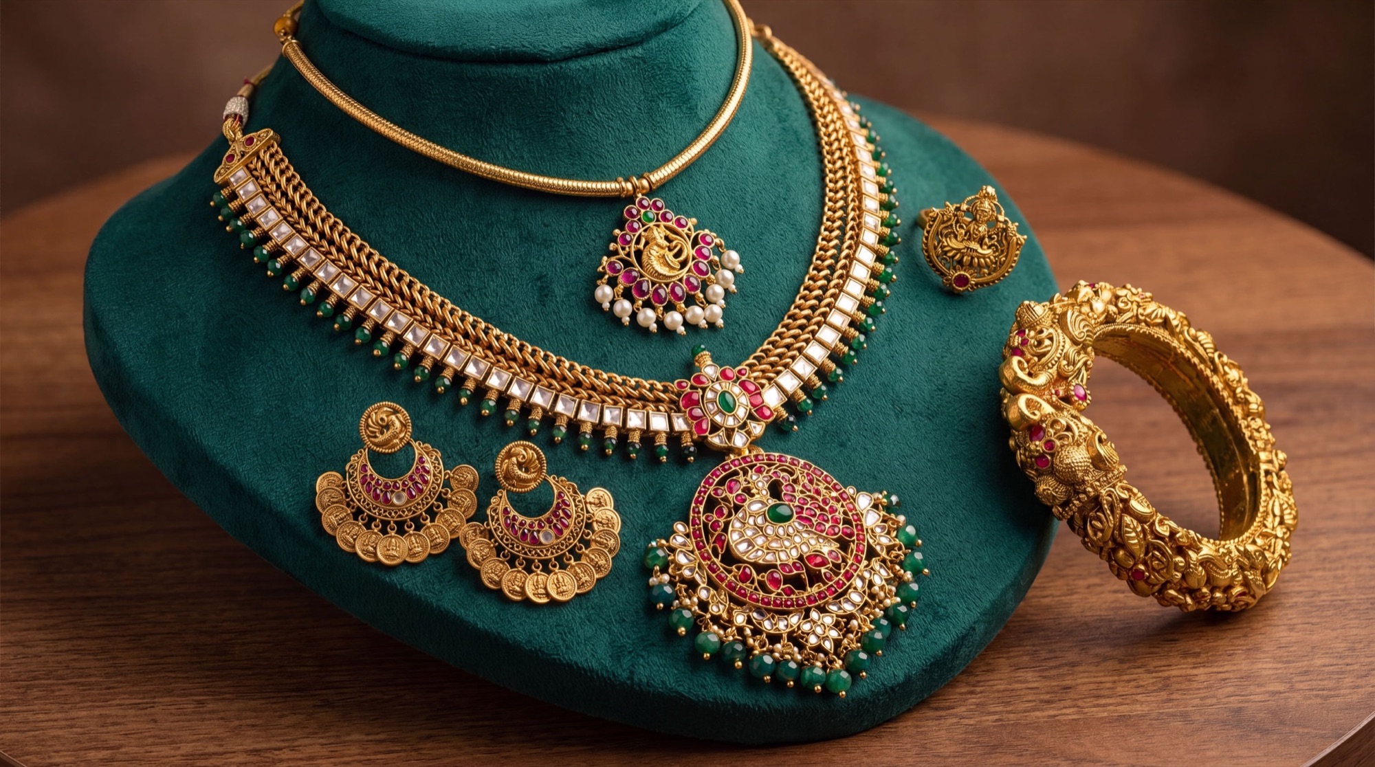 AI jewellery photography India — earrings on model neutral background